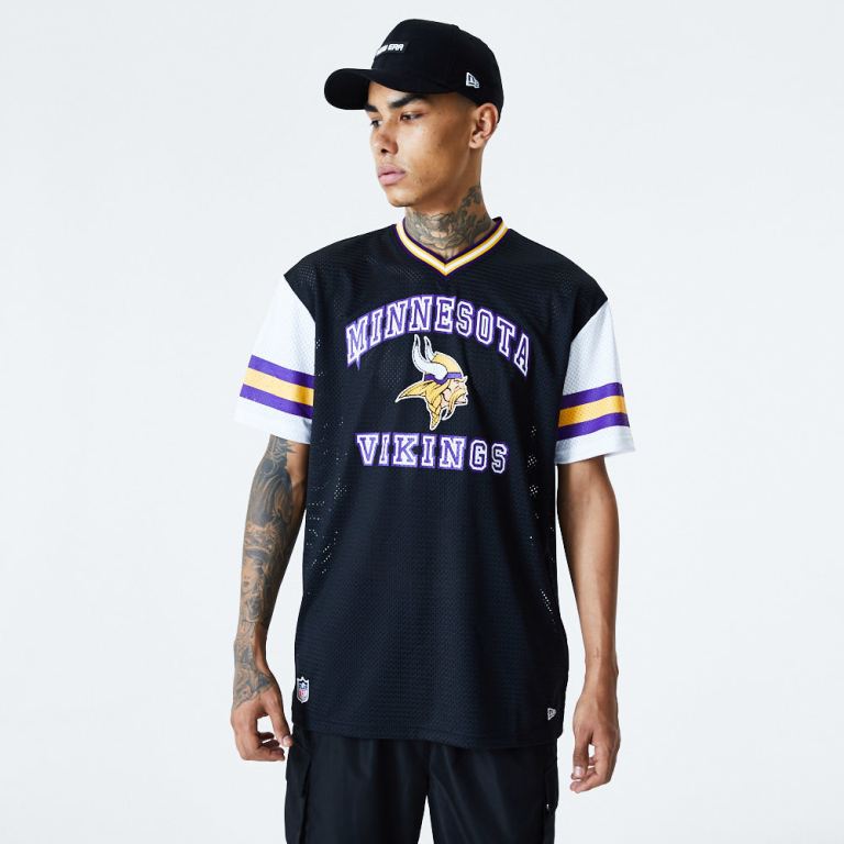 Ropa New Era Nfl Negros - Minnesota Vikings Stripe Sleeve Oversized 26891IEVQ